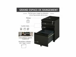 Caisson De Bureau SEKUR Noir -mobilier de bureau Shop meuble bureau 19166129