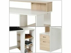 Bureau Informatique Ase Hêtre Blanc -mobilier de bureau Shop meuble bureau 19170013