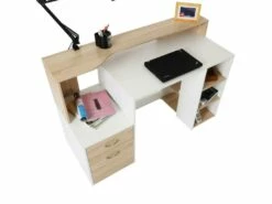 Bureau Informatique Ase Hêtre Blanc -mobilier de bureau Shop meuble bureau 19170017