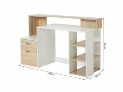 Bureau Informatique Ase Hêtre Blanc -mobilier de bureau Shop meuble bureau 19170019