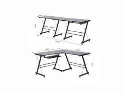 Bureau D'angle Informatique Tom Noir 11 Bureau D'angle Informatique Tom Noir -mobilier de bureau Shop meuble bureau 19170043