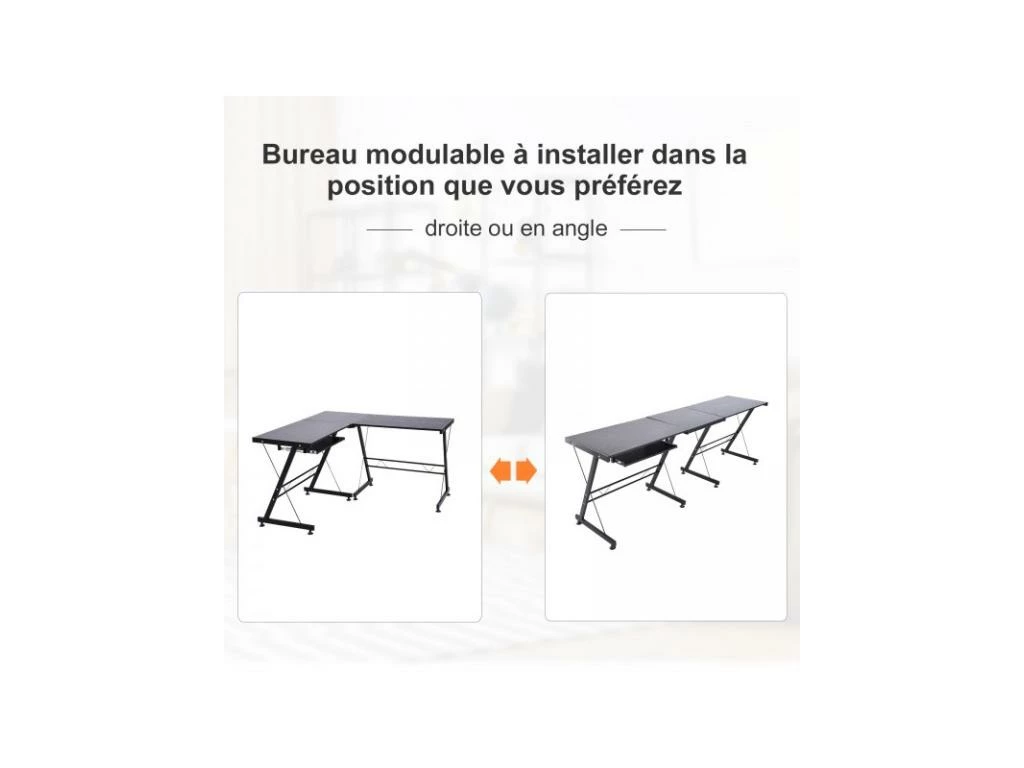 Bureau D'angle Informatique Tom Noir 4 Bureau D'angle Informatique Tom Noir – Image 4