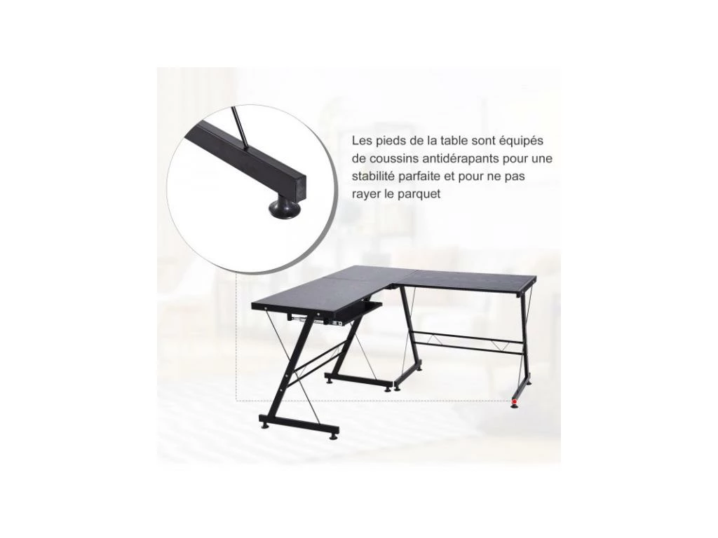 Bureau D'angle Informatique Tom Noir 6 Bureau D'angle Informatique Tom Noir – Image 6