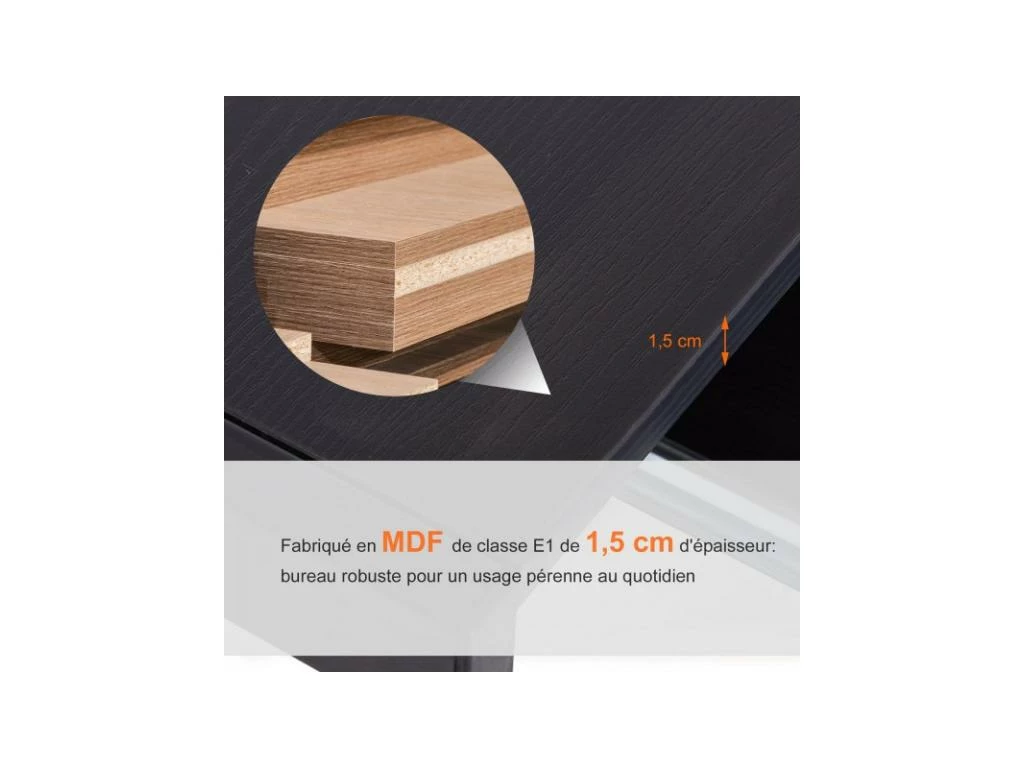 Bureau D'angle Informatique Tom Noir 9 Bureau D'angle Informatique Tom Noir – Image 9