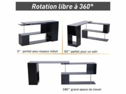 Bureau D'angle Noir En L -mobilier de bureau Shop meuble bureau 19170113