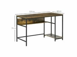 Bureau Design Industriel ANSELME Boisé Et Noir -mobilier de bureau Shop meuble bureau 19170127