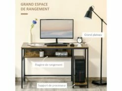 Bureau Design Industriel ANSELME Boisé Et Noir -mobilier de bureau Shop meuble bureau 19170131