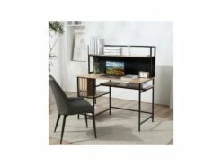 Bureau Informatique Avec étagères SOHO Noir Et Bois -mobilier de bureau Shop meuble bureau 19170199