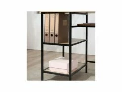 Bureau Informatique Avec étagères SOHO Noir Et Bois -mobilier de bureau Shop meuble bureau 19170203