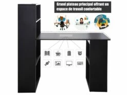 Bureau Multi-rangement Elina Noir -mobilier de bureau Shop meuble bureau 19170345