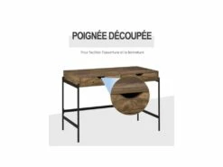 Bureau Industriel TONY Noir Et Bois -mobilier de bureau Shop meuble bureau 19170495