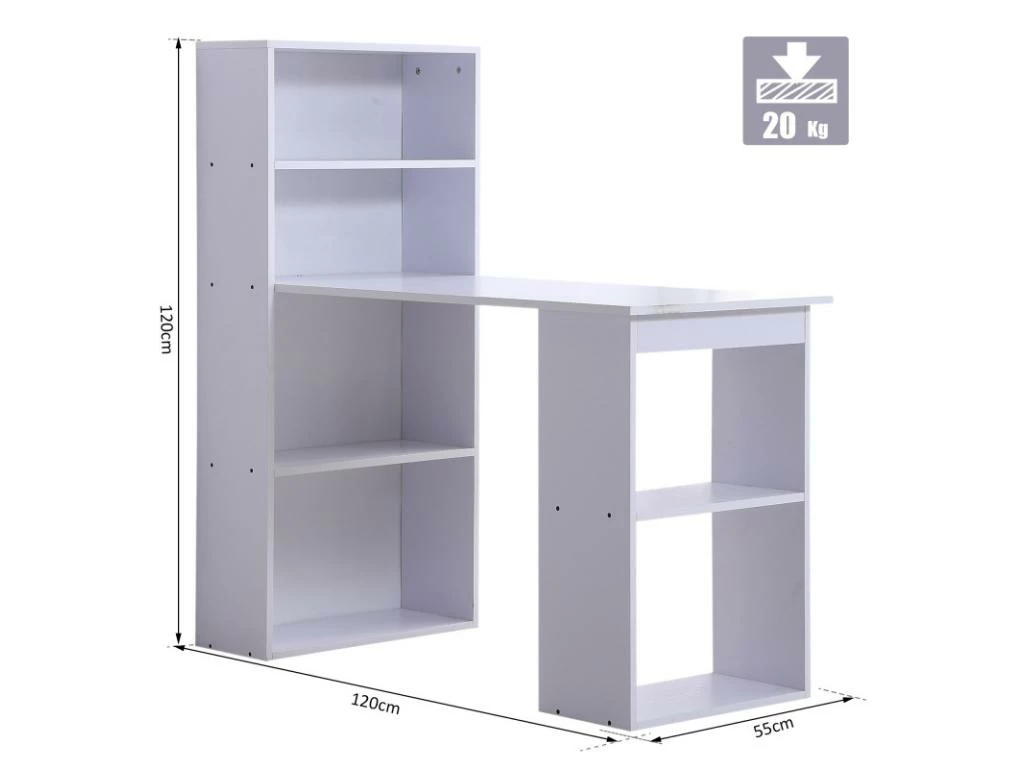 Bureau Multi-rangement Elina Blanc 3 Bureau Multi-rangement Elina Blanc – Image 3