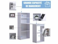 Bureau Multi-rangement Elina Blanc 13 Bureau Multi-rangement Elina Blanc -mobilier de bureau Shop meuble bureau 19170539