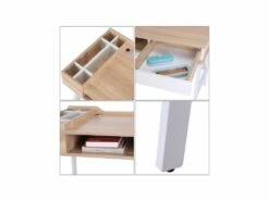 Bureau Informatique OSLO Blanc Et Bois -mobilier de bureau Shop meuble bureau 19170561