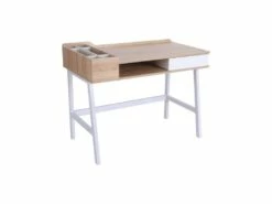 Bureau Informatique OSLO Blanc Et Bois -mobilier de bureau Shop meuble bureau 19170567