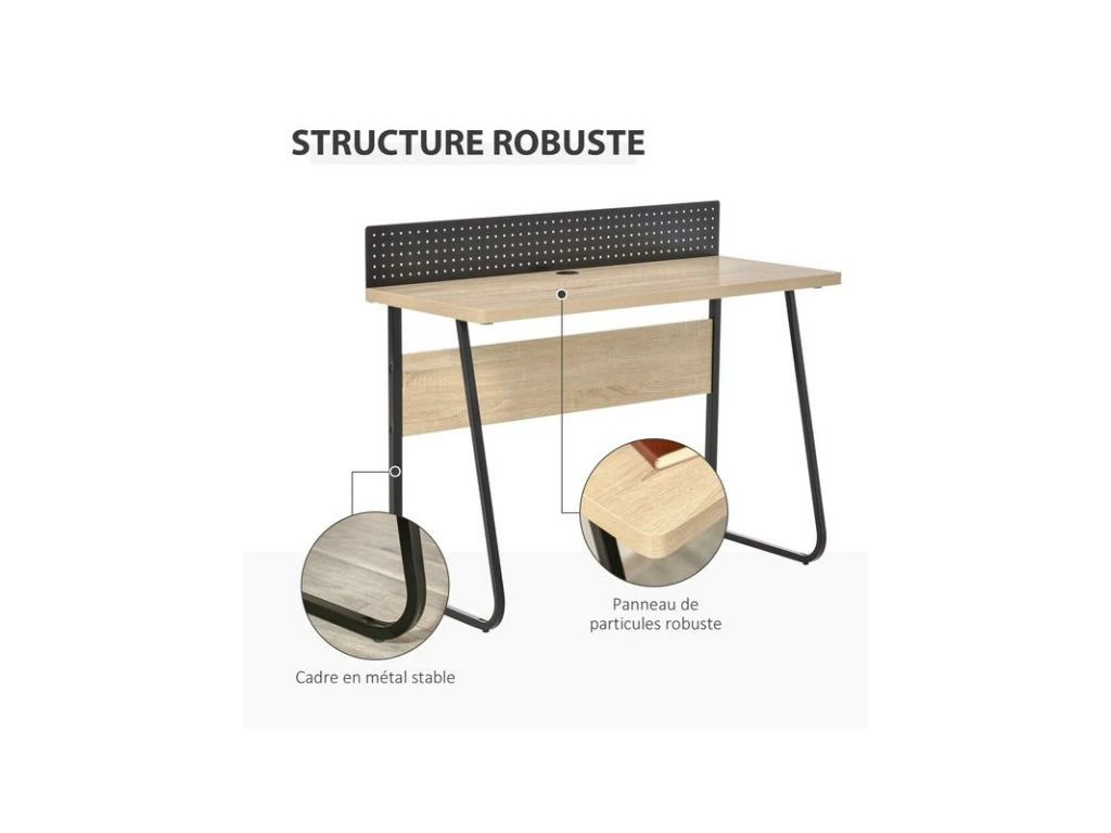 Bureau Secrétaire ETHAN Chêne Clair 6 Bureau Secrétaire ETHAN Chêne Clair – Image 6