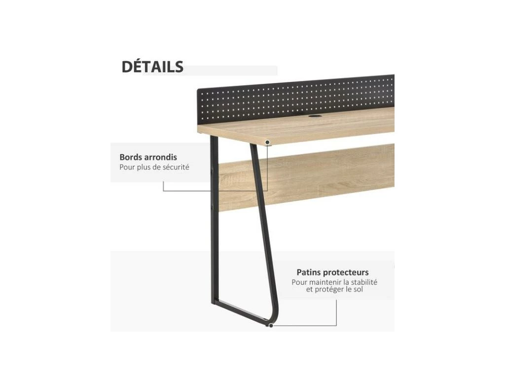 Bureau Secrétaire ETHAN Chêne Clair 7 Bureau Secrétaire ETHAN Chêne Clair – Image 7