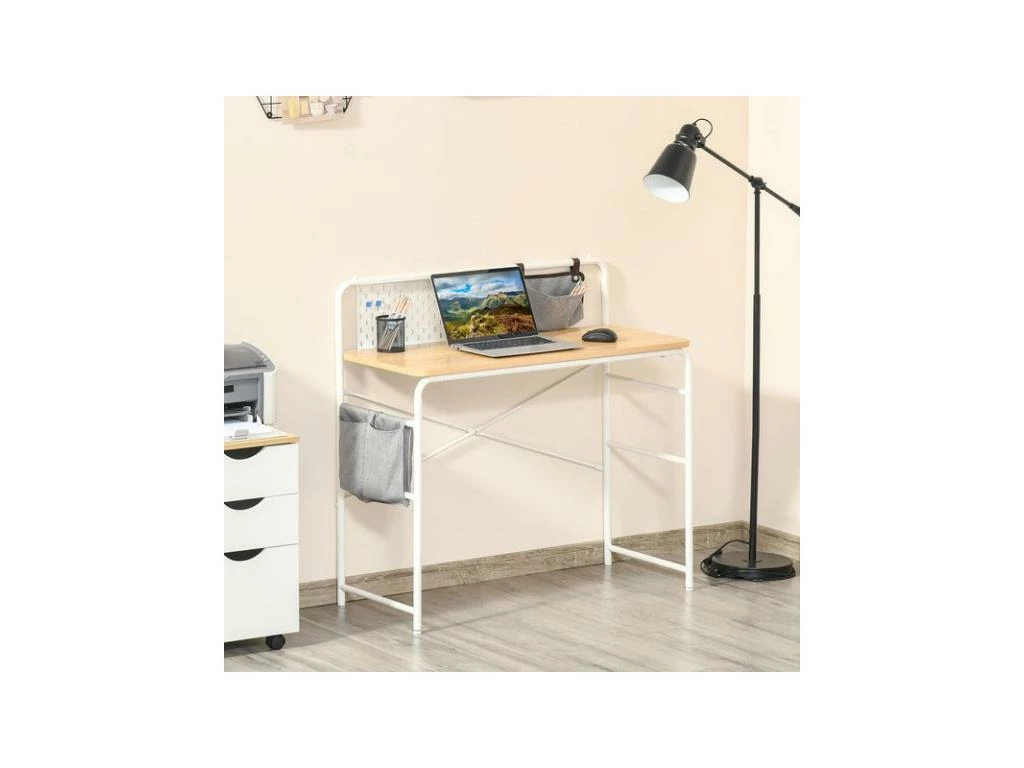 Bureau Informatique LILIA Blanc Et Bois Clair 2 Bureau Informatique LILIA Blanc Et Bois Clair – Image 2