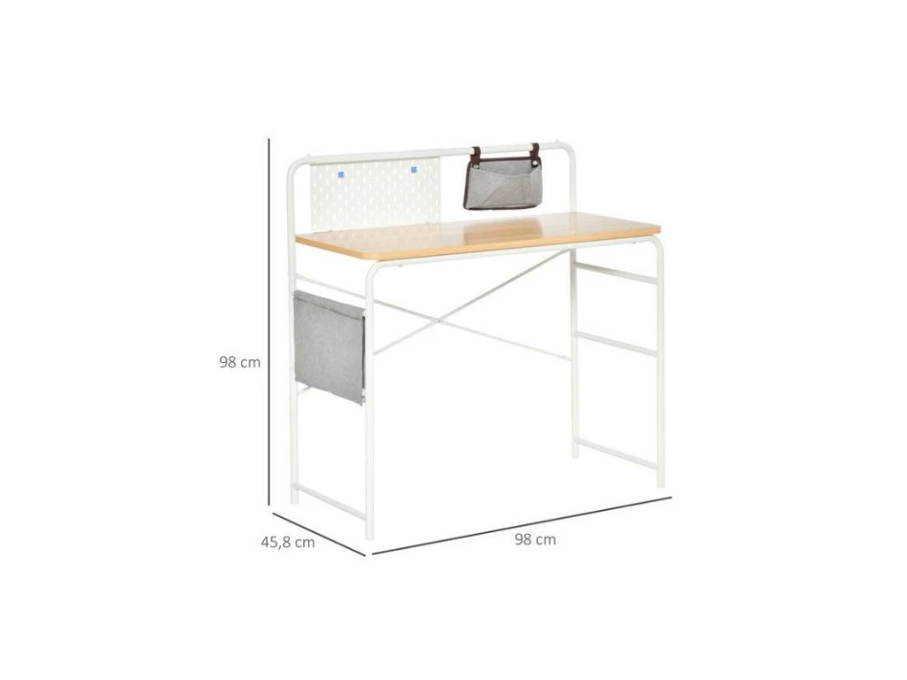 Bureau Informatique LILIA Blanc Et Bois Clair 3 Bureau Informatique LILIA Blanc Et Bois Clair – Image 3