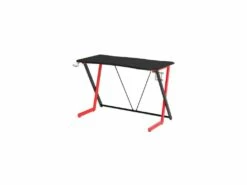 Bureau Gaming La Meilleraie En Bois Mdf Style Fibre De Carbone Noir / Rouge