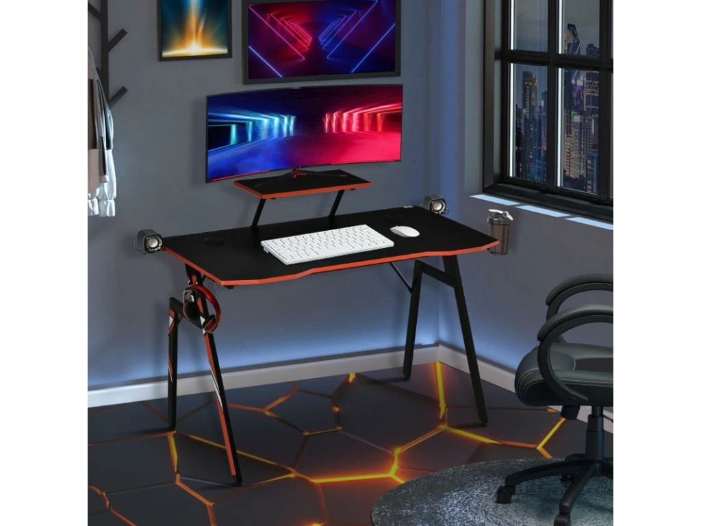 Bureau Gaming HARVEY Noir Et Rouge 2 Bureau Gaming HARVEY Noir Et Rouge – Image 2