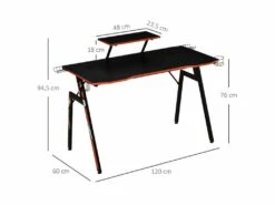 Bureau Gaming HARVEY Noir Et Rouge 7 Bureau Gaming HARVEY Noir Et Rouge -mobilier de bureau Shop meuble bureau 19170801