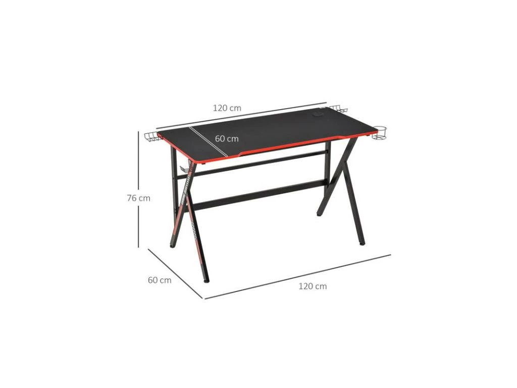 Bureau Gaming YAZZ Noir Et Rouge 3 Bureau Gaming YAZZ Noir Et Rouge – Image 3