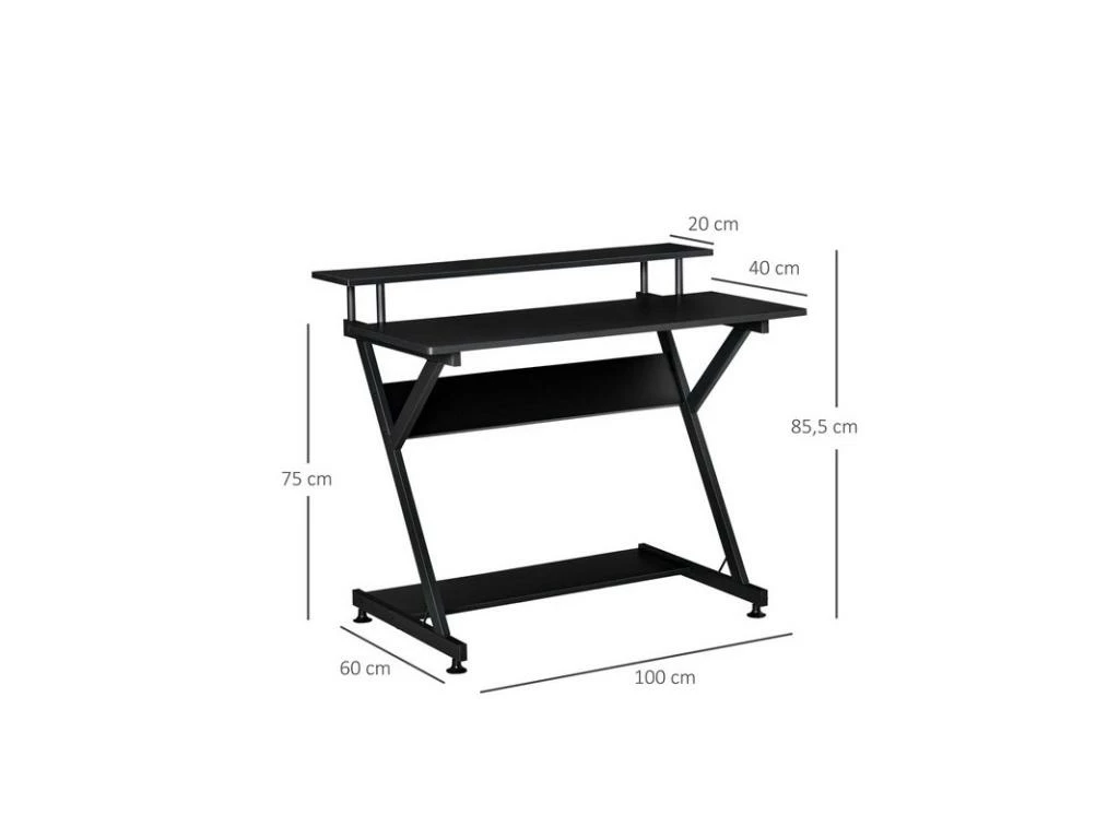 Bureau Informatique Gamer CONNOR Noir 3 Bureau Informatique Gamer CONNOR Noir – Image 3