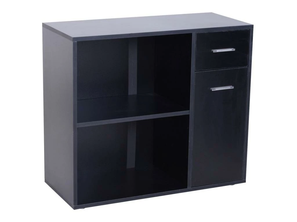 Bureau Informatique Meuble D'angle Multi-rangements Avec étagères CORNER Noir 7 Bureau Informatique Meuble D'angle Multi-rangements Avec étagères CORNER Noir – Image 7
