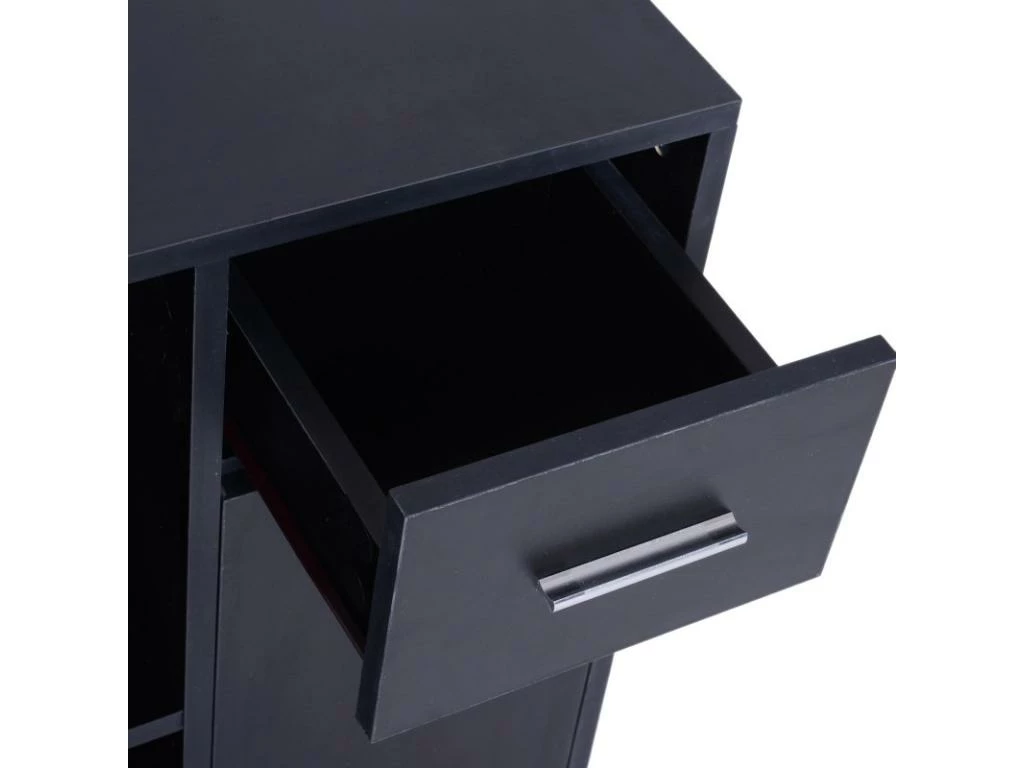 Bureau Informatique Meuble D'angle Multi-rangements Avec étagères CORNER Noir 8 Bureau Informatique Meuble D'angle Multi-rangements Avec étagères CORNER Noir – Image 8