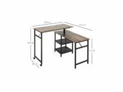 Bureau D'angle PETER Brun -mobilier de bureau Shop meuble bureau 19171313