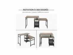 Bureau D'angle PETER Brun -mobilier de bureau Shop meuble bureau 19171317