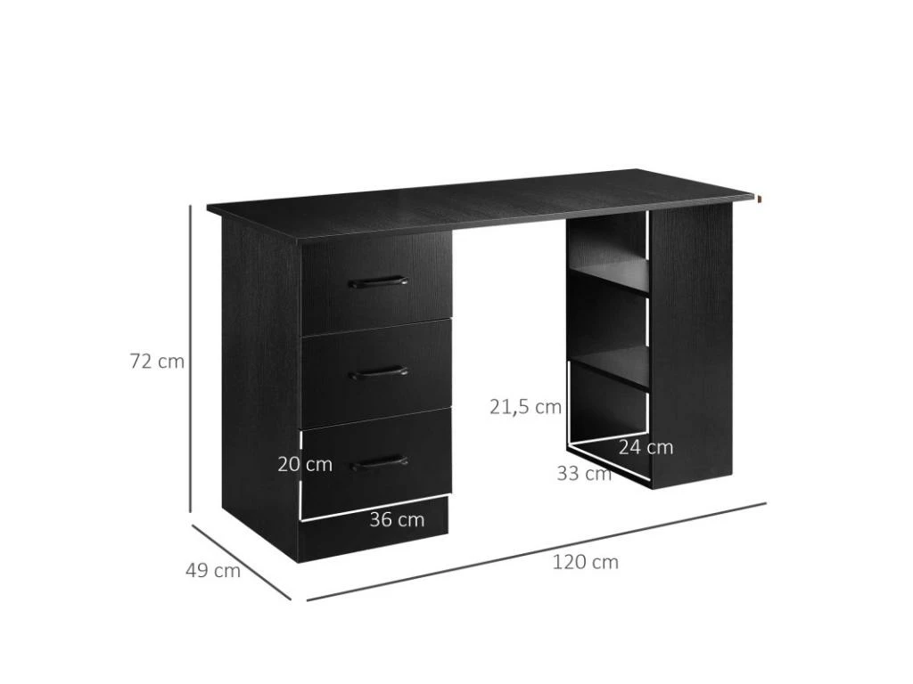 Bureau Informatique HAROLD Noir 3 Bureau Informatique HAROLD Noir – Image 3