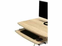 Petit Bureau Informatique - Roulant - Blanc/aspect Bois De Chêne -mobilier de bureau Shop meuble bureau 19171483