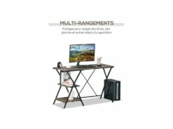 Bureau Industriel TRIPLEX Bois Et Noir -mobilier de bureau Shop meuble bureau 19187187