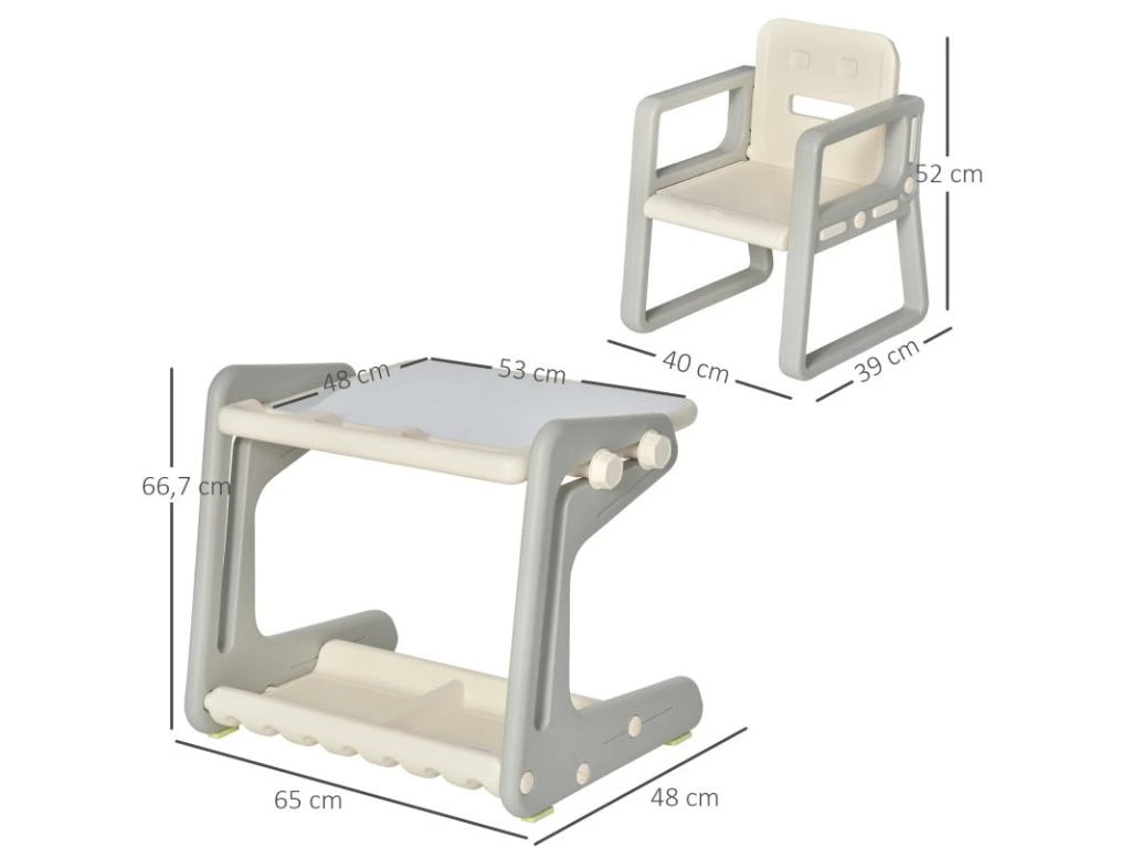 Bureau Enfant Tableau Blanc Et Chaise NICOLAS Beige 3 Bureau Enfant Tableau Blanc Et Chaise NICOLAS Beige – Image 3