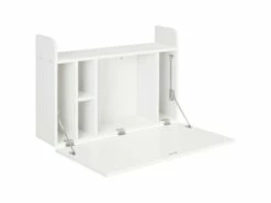 Bureau Mural Multi-rangement Pliable CLOVIS Blanc