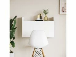 Bureau Mural Multi-rangement Pliable CLOVIS Blanc -mobilier de bureau Shop meuble bureau 19192763