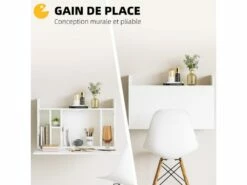 Bureau Mural Multi-rangement Pliable CLOVIS Blanc -mobilier de bureau Shop meuble bureau 19192765