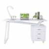 Bureau Informatique Design Avec Tiroirs De Rangement - Couleur Blanc