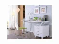 Bureau Informatique Design Avec Tiroirs De Rangement - Couleur Blanc -mobilier de bureau Shop meuble bureau 19192773