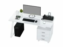 Bureau Informatique Design Avec Tiroirs De Rangement - Couleur Blanc -mobilier de bureau Shop meuble bureau 19192777