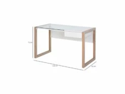 Bureau STANFORD Blanc Et Bois -mobilier de bureau Shop meuble bureau 19192815