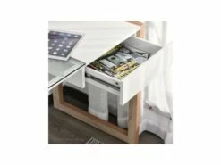 Bureau STANFORD Blanc Et Bois -mobilier de bureau Shop meuble bureau 19192819