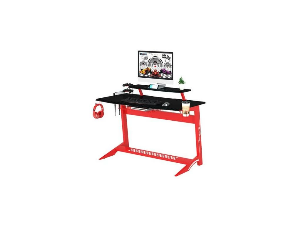 Bureau Gaming Taroudant Rouge/Noir 1 Bureau Gaming Taroudant Rouge/Noir