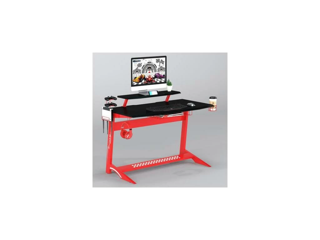 Bureau Gaming Taroudant Rouge/Noir 3 Bureau Gaming Taroudant Rouge/Noir – Image 3