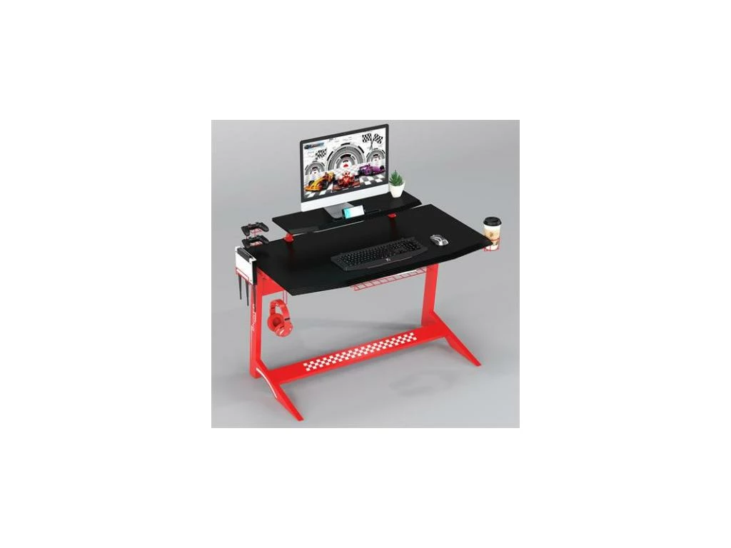 Bureau Gaming Taroudant Rouge/Noir 4 Bureau Gaming Taroudant Rouge/Noir – Image 4