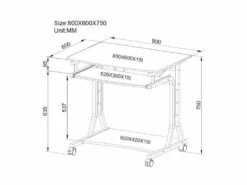 Petit Bureau Informatique - Roulant - Bois Blanc -mobilier de bureau Shop meuble bureau 19192987