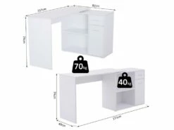 Bureau Informatique Multi Rangements Nito Blanc -mobilier de bureau Shop meuble bureau 19193169