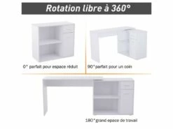 Bureau Informatique Multi Rangements Nito Blanc -mobilier de bureau Shop meuble bureau 19193171